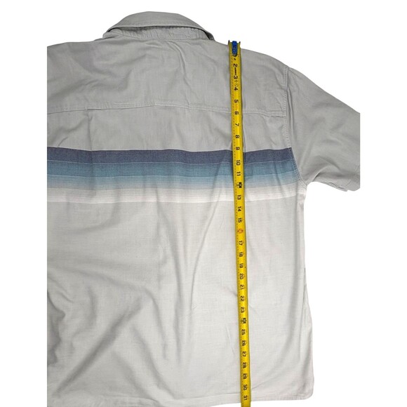 The Territory Ahead SS Shirt 100% Cotton Blue Ombre Stripe Heavyweight Outdoor L - Picture 10 of 14
